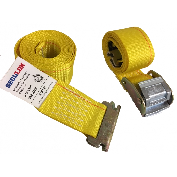 Seculok 2"x12'  Cam Buckle Straps with Spring Fittings